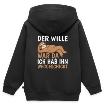 Collègue de bureau La volonté était là, je l’ai renvoyé - Sweat Premium à capuche zippé enfant bio - noir - Dos - AI Model Kid Male (0cm)
