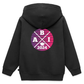 ABI 2024 Certificat de fin d’études secondaires Abitur Abitur - Sweat Premium à capuche zippé enfant bio - noir - Dos - AI Model Kid Male (0cm)