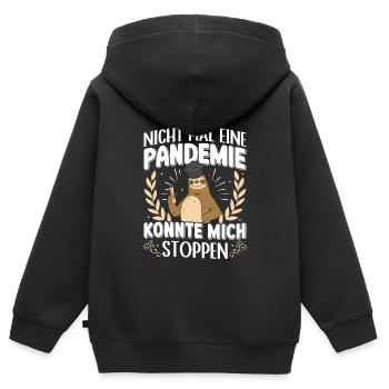 Master La pandémie n'a pas pu m'arrêter - Sweat Premium à capuche zippé enfant bio - noir - Dos - AI Model Kid Male (0cm)