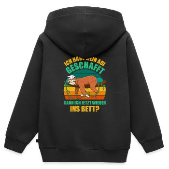 Abiturient Habe Mein Abi Geschafft Abschluss - Kinder Premium Organic Zip Hoodie - Schwarz - Hinten - AI Model Kid Male (0cm)