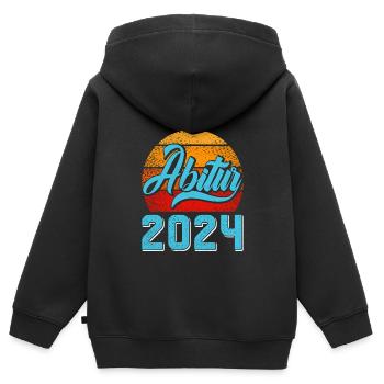 Abitur 2024 Abschluss Abiturient Abi Abiturienten - Kinder Premium Organic Zip Hoodie - Schwarz - Hinten - AI Model Kid Male (0cm)