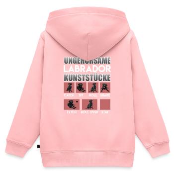 Labrador Besitzer UNGEHORSAME LABRADOR - Kinder Premium Organic Zip Hoodie - Rosa - Hinten - AI Model Kid Female (0cm)