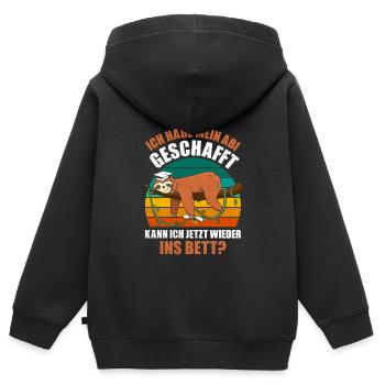 Abiturient Habe Mein Abi Geschafft Abschluss - Kinder Premium Organic Zip Hoodie - Schwarz - Hinten - AI Model Kid Male (0cm)