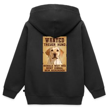 Labrador Besitzer WANTED Labrador Lustiges - Kinder Premium Organic Zip Hoodie - Schwarz - Hinten - AI Model Kid Male (0cm)