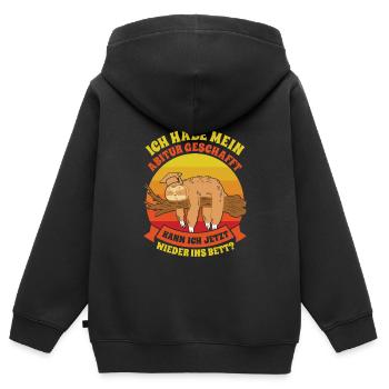 Abiturient Habe Mein Abitur Geschafft Lustiges - Kinder Premium Organic Zip Hoodie - Schwarz - Hinten - AI Model Kid Male (0cm)