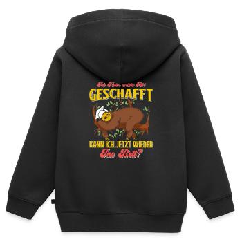 Abiturient Habe Mein Abi Geschafft Abschluss - Kinder Premium Organic Zip Hoodie - Schwarz - Hinten - AI Model Kid Male (0cm)