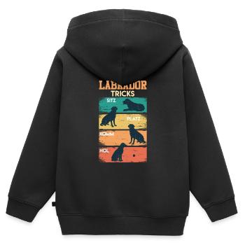 Labrador Tricks Sture Labrador Hunde Labrador - Kinder Premium Organic Zip Hoodie - Schwarz - Hinten - AI Model Kid Male (0cm)
