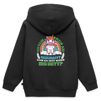 Abiturient Habe Mein Abi Geschafft Abschluss - Kinder Premium Organic Zip Hoodie - Schwarz - Hinten - AI Model Kid Male (0cm)