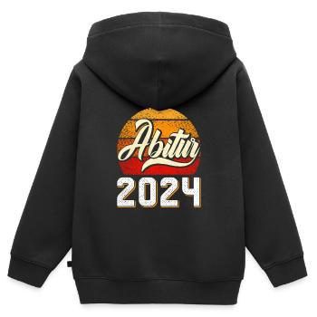 Abitur 2024 Abschluss Abiturient Abi Abiturienten - Kinder Premium Organic Zip Hoodie - Schwarz - Hinten - AI Model Kid Male (0cm)