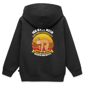 Abiturient Habe Mein Abitur Geschafft Lustiges - Kinder Premium Organic Zip Hoodie - Schwarz - Hinten - AI Model Kid Male (0cm)