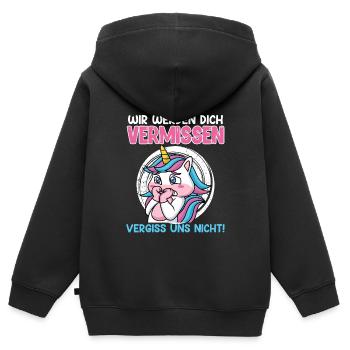Arbeitskollegen Wir Werden Dich Vermissen - Kinder Premium Organic Zip Hoodie - Schwarz - Hinten - AI Model Kid Male (0cm)