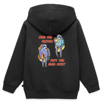 Faule Kollegen Kann man Machen Muss man aber Nicht - Kinder Premium Organic Zip Hoodie - Schwarz - Hinten - AI Model Kid Male (0cm)