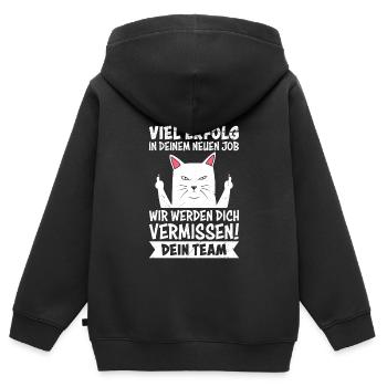 Jobwechsel Werden Dich Vermissen! Dein Team - Kinder Premium Organic Zip Hoodie - Schwarz - Hinten - AI Model Kid Male (0cm)