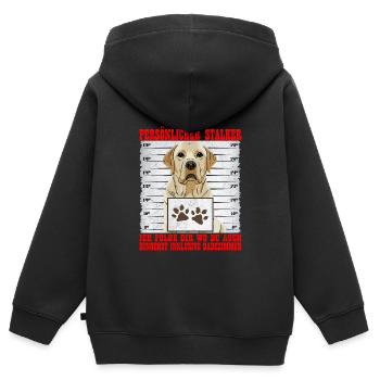 Labrador PERSÖNLICHER STALKER Lustiges Labrador - Kinder Premium Organic Zip Hoodie - Schwarz - Hinten - AI Model Kid Male (0cm)