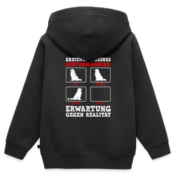 Hundetraining ERZIEHUNG MEINES NEUFUNDLÄNDERS - Kinder Premium Organic Zip Hoodie - Schwarz - Hinten - AI Model Kid Male (0cm)