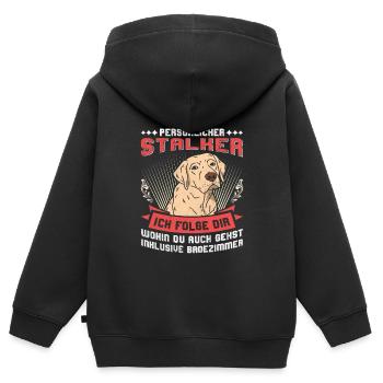 Labrador Hunde PERSÖNLICHER STALKER Lustiges - Kinder Premium Organic Zip Hoodie - Schwarz - Hinten - AI Model Kid Male (0cm)