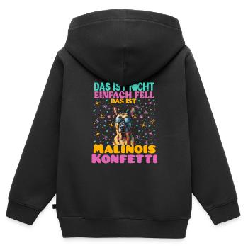 Malinois DAS IST NICHT FELL DAS IST MALINOIS - Kinder Premium Organic Zip Hoodie - Schwarz - Hinten - AI Model Kid Male (0cm)