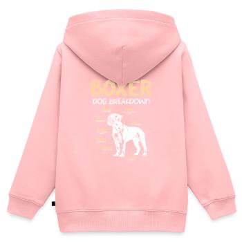 BOXER DOG BREAKDOWN German Boxer Funny - Kids Premium Organic Zip-up Hoodie - rose - Back - AI Model Kid Female (0cm)