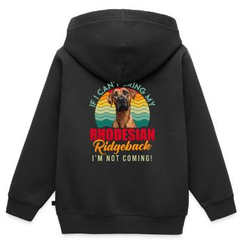 Ridgeback SI JE NE PEUX PAS APPORTER MON RHODESIAN RIDGEBACK - Sweat Premium à capuche zippé enfant bio - noir - Dos - AI Model Kid Male (0cm)