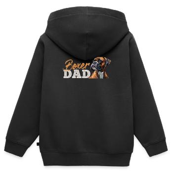 BOXER DAD Boxer allemand Dog Dad Boxer - Sweat Premium à capuche zippé enfant bio - noir - Dos - AI Model Kid Male (0cm)