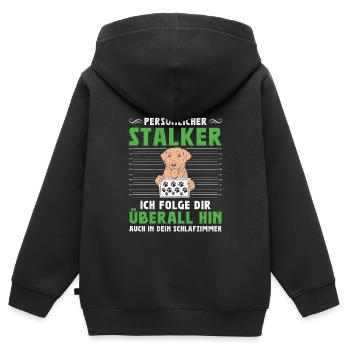 Propriétaire du Labrador PERSONAL STALKER Drôle - Sweat Premium à capuche zippé enfant bio - noir - Dos - AI Model Kid Male (0cm)