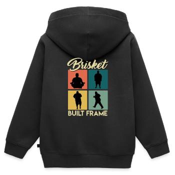 Fleischfresser BISKET BUILT FRAME BBQ - Kinder Premium Organic Zip Hoodie - Schwarz - Hinten - AI Model Kid Male (0cm)
