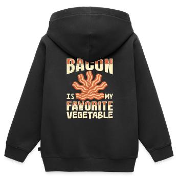Le bacon anti-végétalien est mon jus de légumes préféré - Sweat Premium à capuche zippé enfant bio - noir - Dos - AI Model Kid Male (0cm)