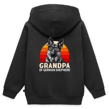 Schäferhund Fanartikel Grandpa of German Shepherd - Kinder Premium Organic Zip Hoodie - Schwarz - Hinten - AI Model Kid Male (0cm)