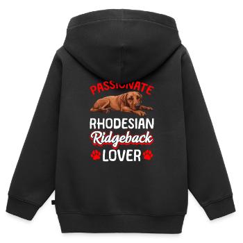 Ridgeback PASSIONATE RHODESIAN RIDGEBACK LOVER - Kinder Premium Organic Zip Hoodie - Schwarz - Hinten - AI Model Kid Male (0cm)