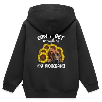 Ridgeback JE NE PEUX PAS EN AVOIR ASSEZ DE MY RIDGEBACK - Sweat Premium à capuche zippé enfant bio - noir - Dos - AI Model Kid Male (0cm)