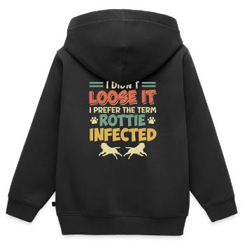 Rottweiler DIDN'T LOOSE IT ROTTIE INFECTED - Kids Premium Organic Zip-up Hoodie - black - Back - AI Model Kid Male (0cm)