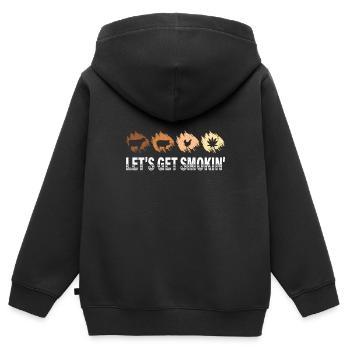 Barbecue Faisons fumer les amateurs de viande - Sweat Premium à capuche zippé enfant bio - noir - Dos - AI Model Kid Male (0cm)