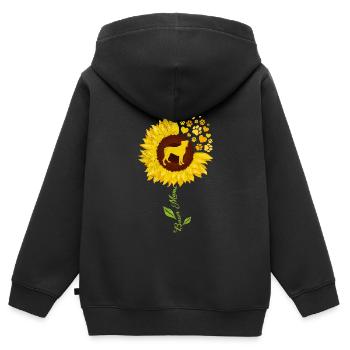 BOXER MOM Boxer allemand Chien Maman Boxer Boxer - Sweat Premium à capuche zippé enfant bio - noir - Dos - AI Model Kid Male (0cm)