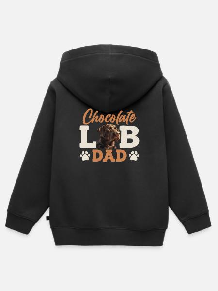 Labrador Eigenaar CHOCOLATE LAB DAD Labrador Hond - Kinder Premium zip hoodie biologisch - zwart