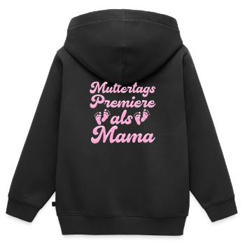MOTHER'S DAY PREMIERE AS A MOM Finally mother - Kids Premium Organic Zip-up Hoodie - black - Back - AI Model Kid Male (0cm)
