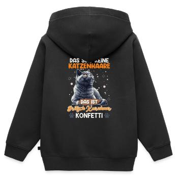 British Shorthair NO HAIR BRITISH SHORTHAIR - Kids Premium Organic Zip-up Hoodie - black - Back - AI Model Kid Male (0cm)