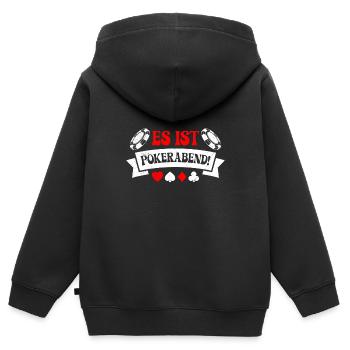 Amateurs de poker C’EST LA NUIT DU POKER ! Poker - Sweat Premium à capuche zippé enfant bio - noir - Dos - AI Model Kid Male (0cm)