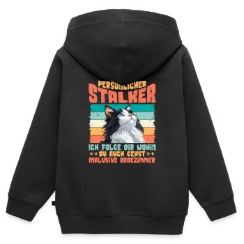 Turc Van PERSONAL STALKER JE TE SUIS Drôle - Sweat Premium à capuche zippé enfant bio - noir - Dos - AI Model Kid Male (0cm)
