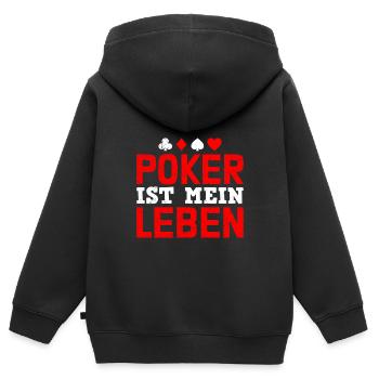 POKER IS MY LIFE Tournoi de poker pour joueurs de poker - Sweat Premium à capuche zippé enfant bio - noir - Dos - AI Model Kid Male (0cm)