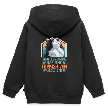 Fourgon turc UNE SECONDE AVOIR UN VAN TURC - Sweat Premium à capuche zippé enfant bio - noir - Dos - AI Model Kid Male (0cm)