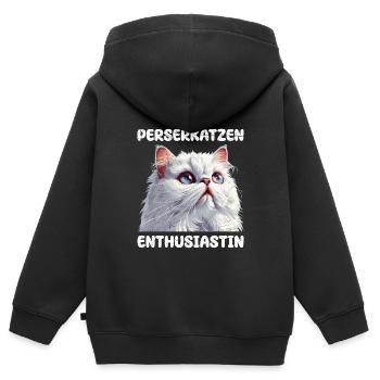 Persian Cats Lover PERSIAN ENTHUSIAST - Kids Premium Organic Zip-up Hoodie - black - Back - AI Model Kid Male (0cm)