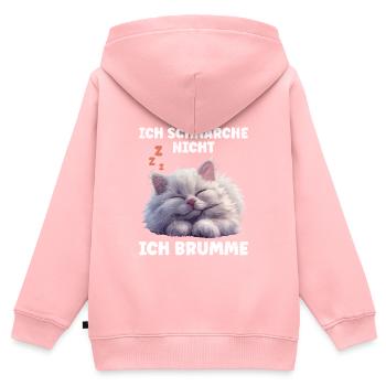 Perserkatze SCHNARCHE NICHT ICH BRUMME Lustiges - Kinder Premium Organic Zip Hoodie - Rosa - Hinten - AI Model Kid Female (0cm)