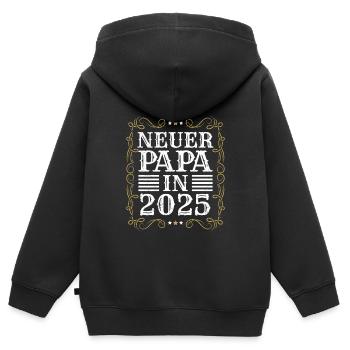FUTURE DAD NEW DAD IN 2025 EXPECTANT - Kids Premium Organic Zip-up Hoodie - black - Back - AI Model Kid Male (0cm)