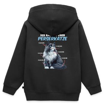 Persian cats THE BLUEPRINT OF A PERSIAN CAT - Kids Premium Organic Zip-up Hoodie - black - Back - AI Model Kid Male (0cm)