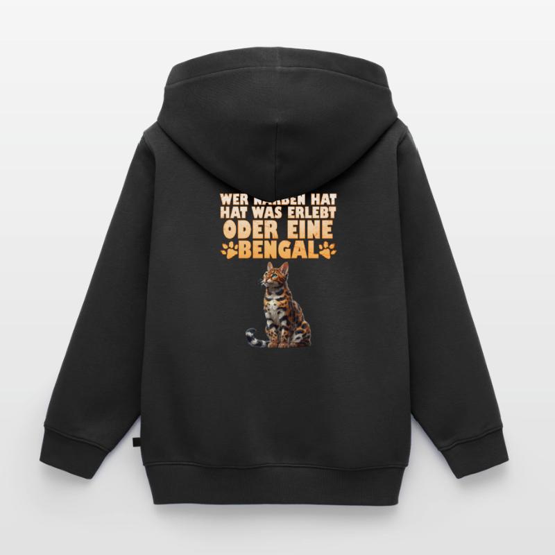 Bengalkatze WER NARBEN HAT HAT WAS ERLEBT ODER Kinder Premium Organic Zip Hoodie
