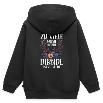 Mon dirndl ne convient plus au dirndl de remplacement - Sweat Premium à capuche zippé enfant bio - noir - Dos - AI Model Kid Male (0cm)