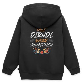 Mon dirndl est lavé Dirndl de remplacement - Sweat Premium à capuche zippé enfant bio - noir - Dos - AI Model Kid Male (0cm)