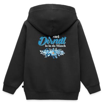 Dirndl Münchner Volksfest MEI DIRNDL IST IN DER - Kinder Premium Organic Zip Hoodie - Schwarz - Hinten - AI Model Kid Male (0cm)