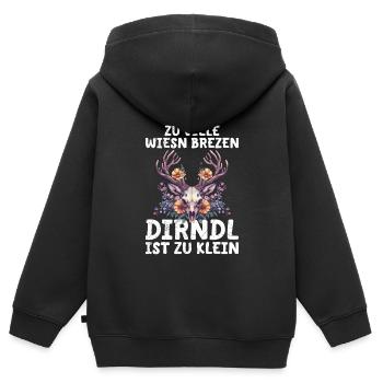 Mon dirndl ne convient plus au dirndl de remplacement - Sweat Premium à capuche zippé enfant bio - noir - Dos - AI Model Kid Male (0cm)