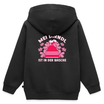 Dirndl Münchner Volksfest MEI DIRNDL IST IN DER - Kinder Premium Organic Zip Hoodie - Schwarz - Hinten - AI Model Kid Male (0cm)